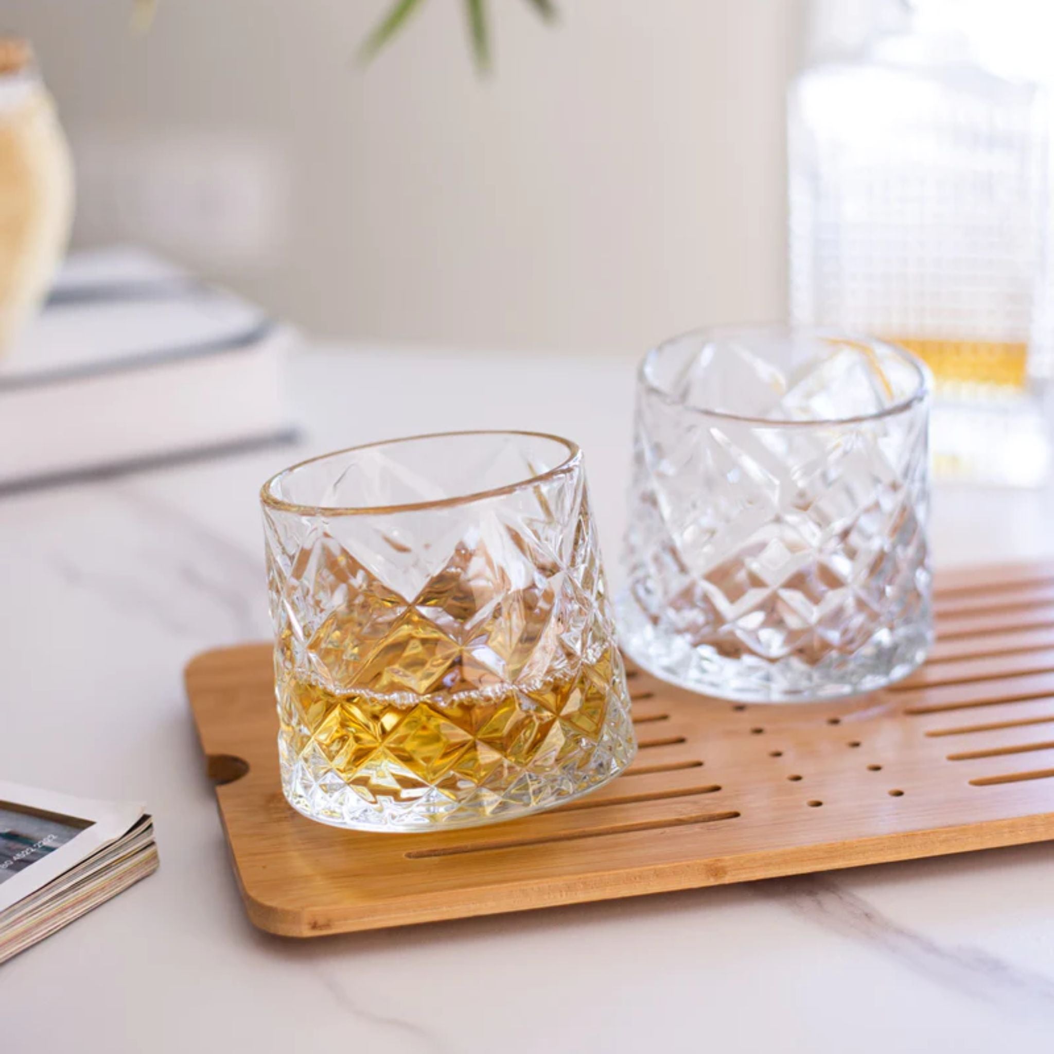 Diamond Pattern Whiskey Glass - Set of 4