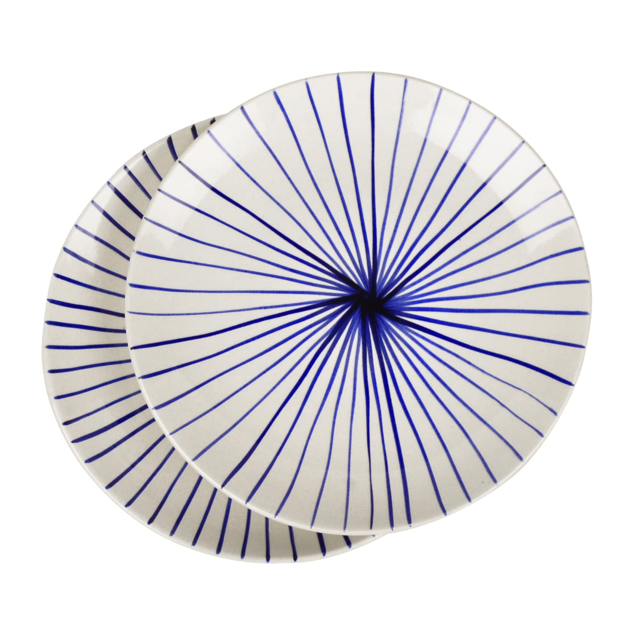 Striped Elegance Ceramic Plates