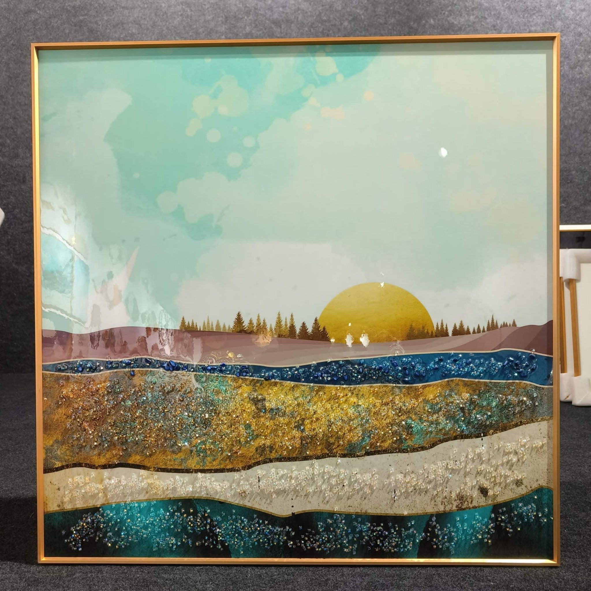 Sundown Symphony Crystal Wall Painting