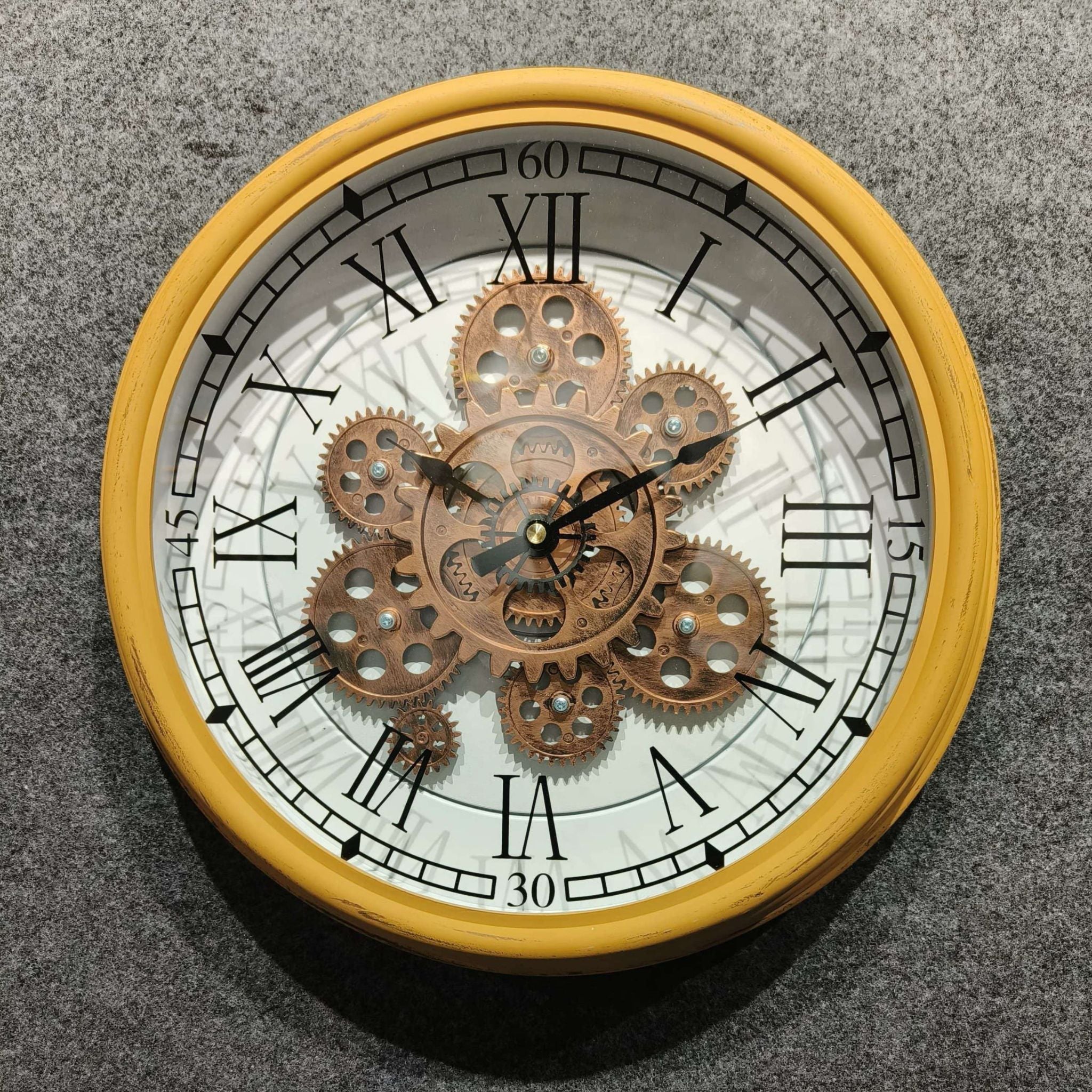 Sunny Copper Gear Wall Clock