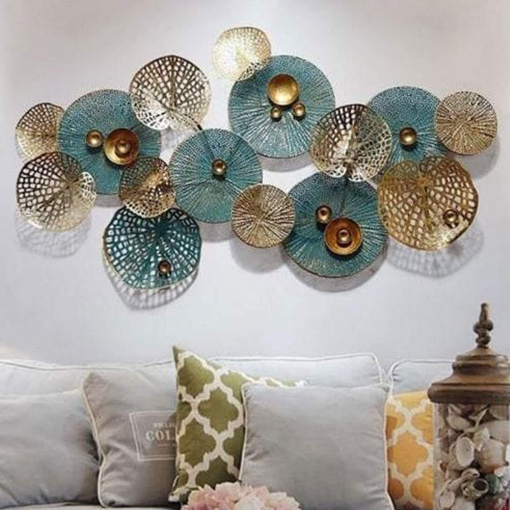 Teal Harmony: Abstract Metal Wall Art for Serene Spaces