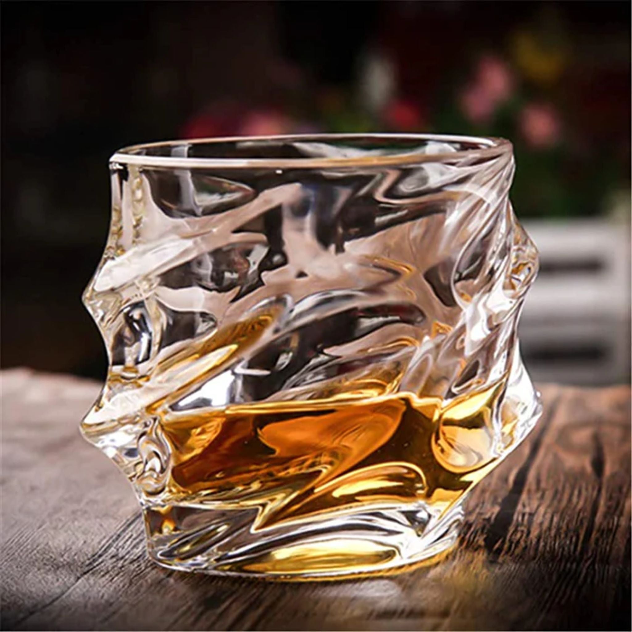 Swirl Style Round Whiskey Glass - Set of 6