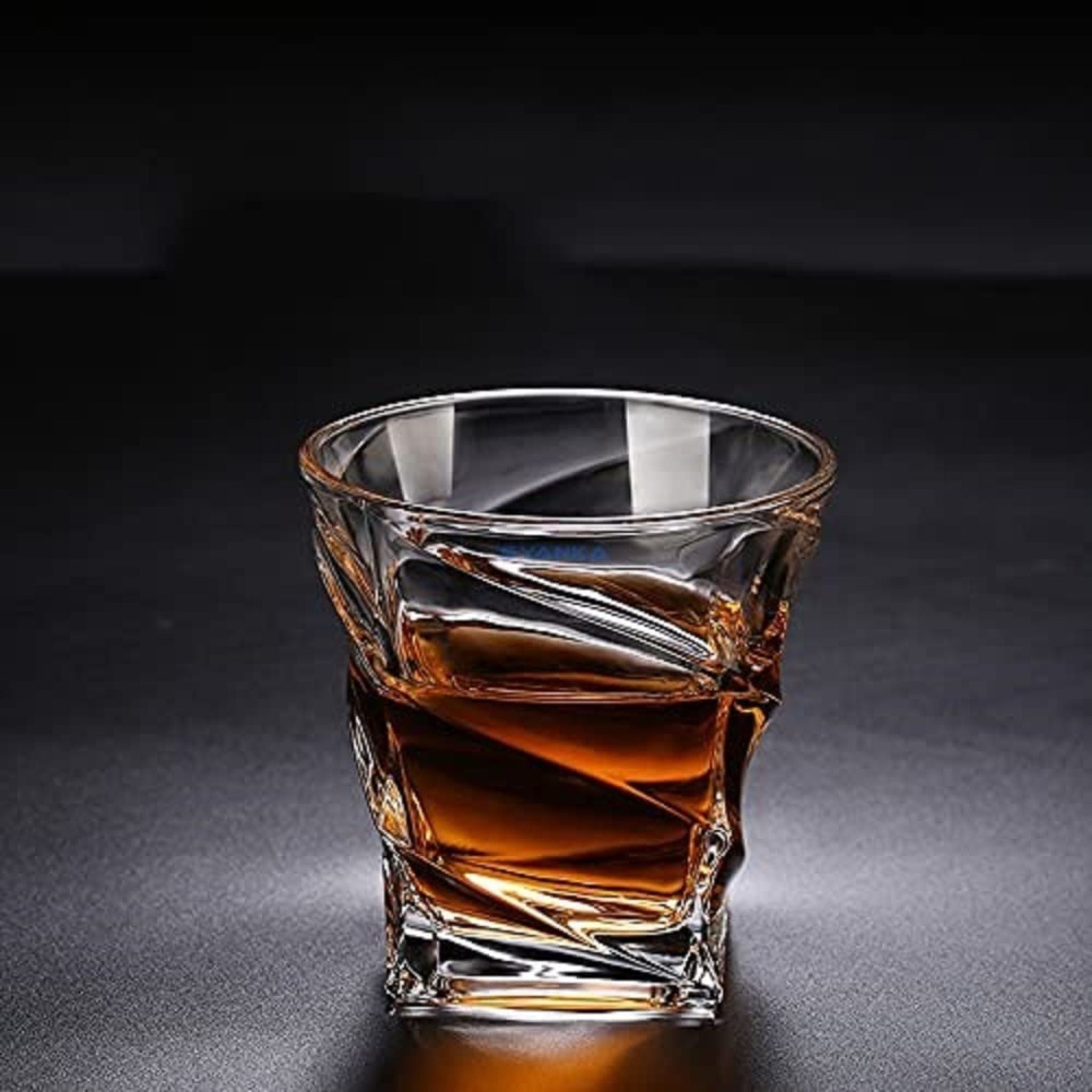 Swirl Style Square Whiskey Glass - Set of 6