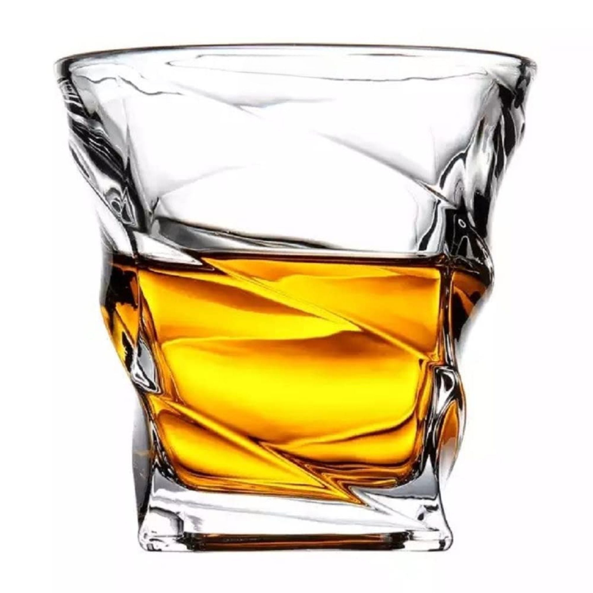 Swirl Style Square Whiskey Glass - Set of 6