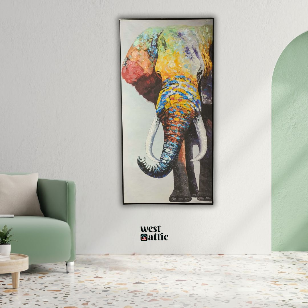 Vibrant Elephant Abstract Painting