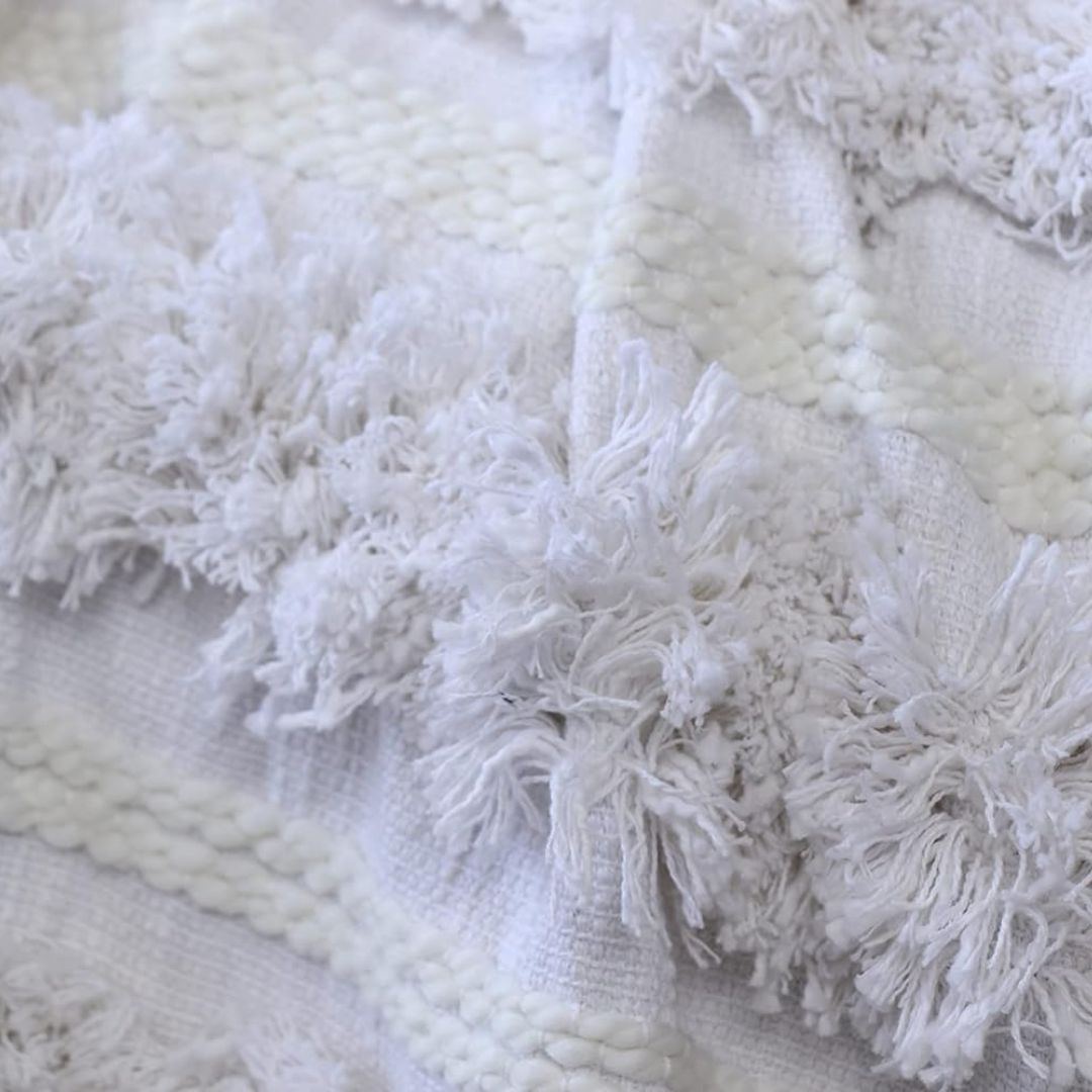 White Tufted Throw