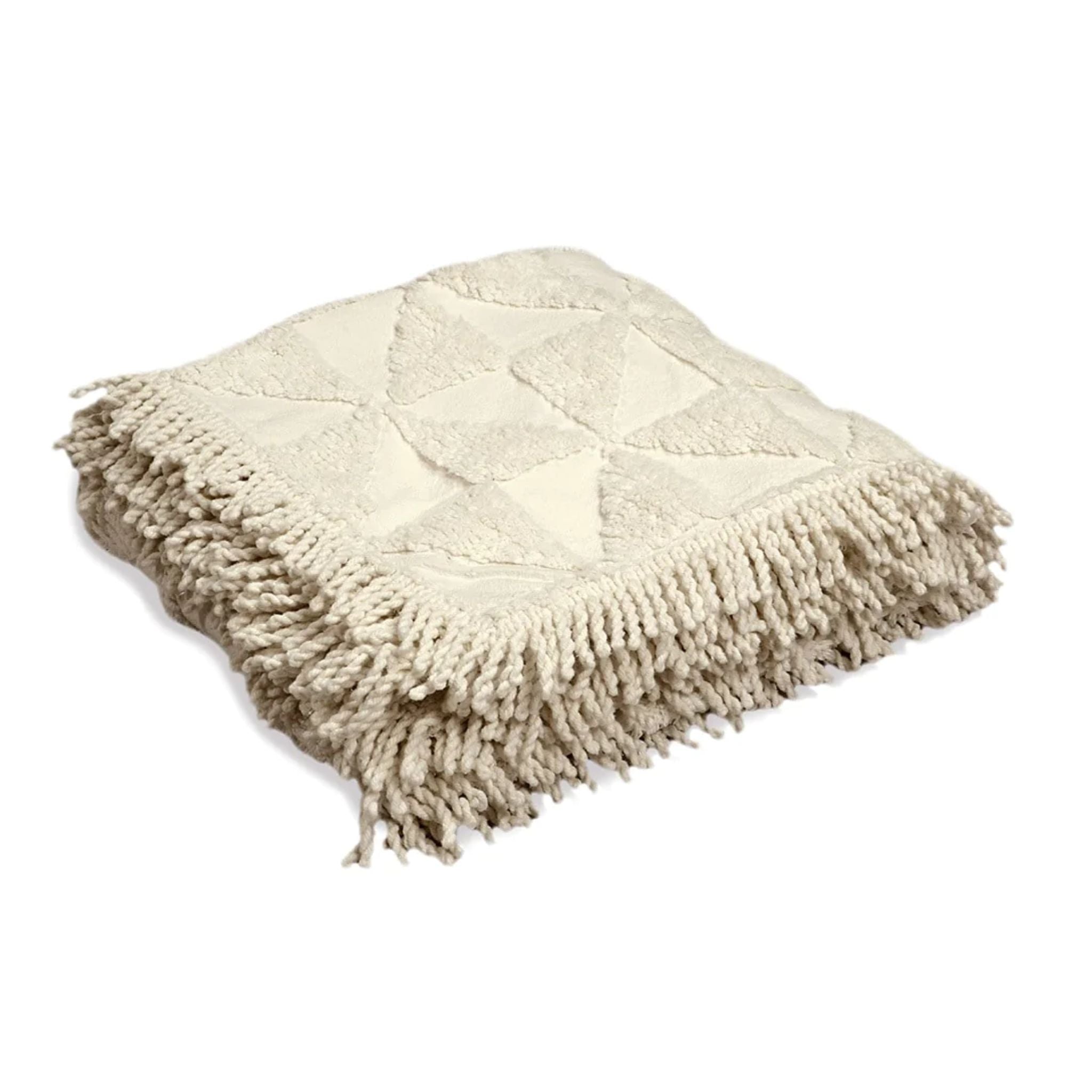 Firki Tufted Pattern Throw with Fringe