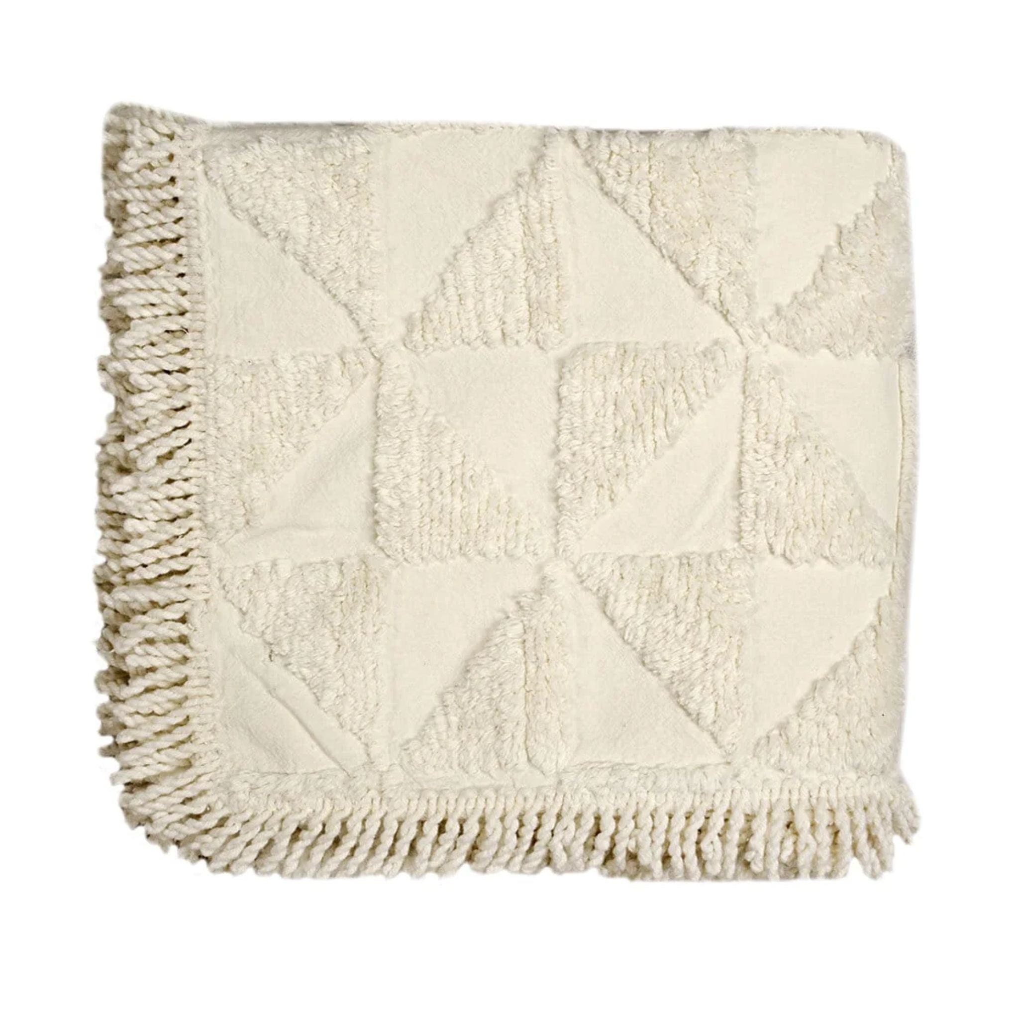 Firki Tufted Pattern Throw with Fringe