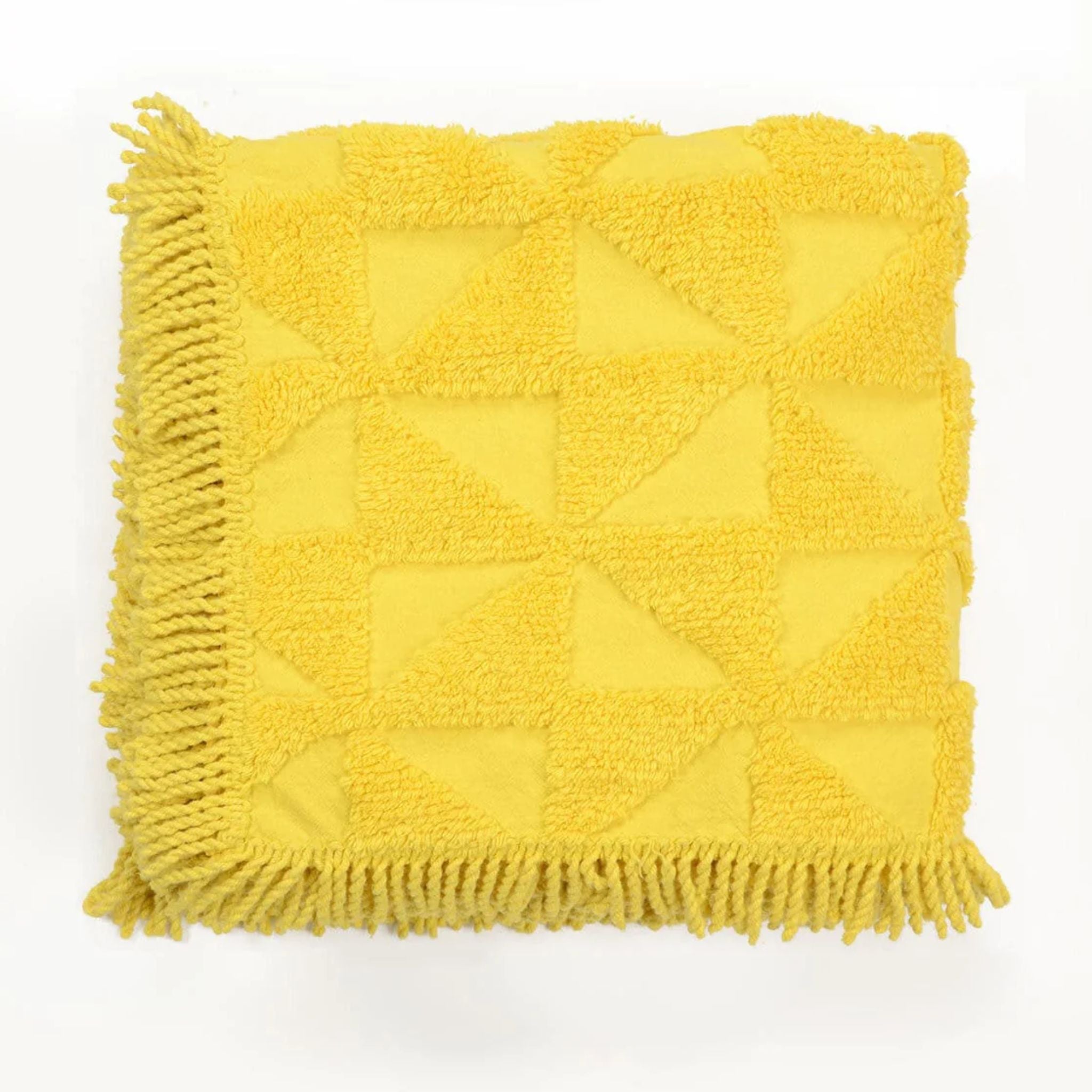 Firki Tufted Pattern Throw with Fringe