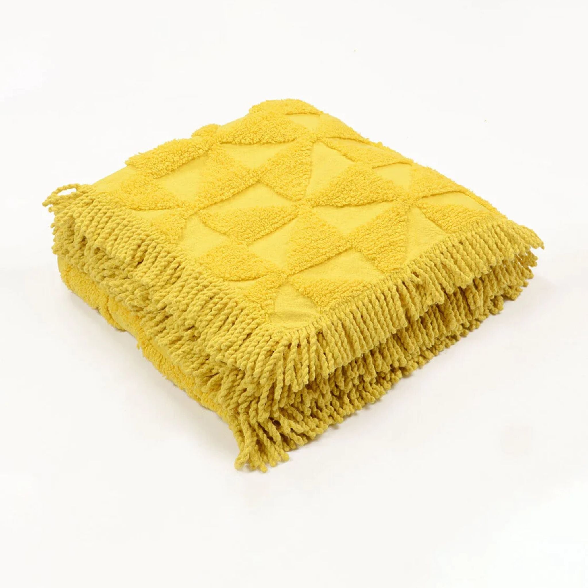 Firki Tufted Pattern Throw with Fringe