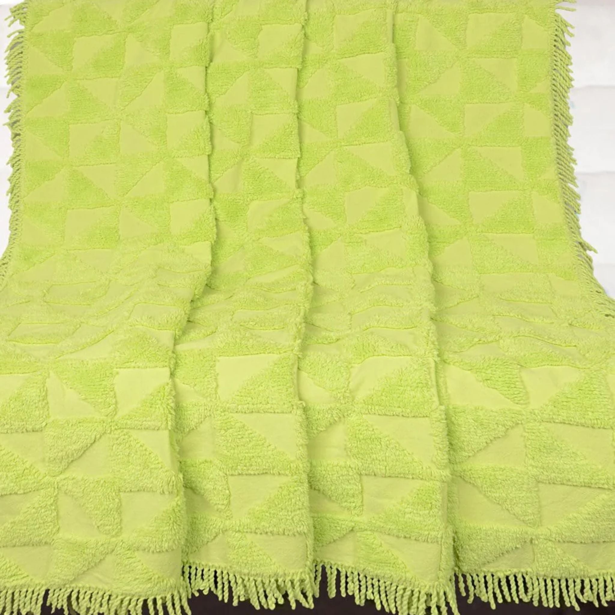 Firki Tufted Pattern Throw with Fringe