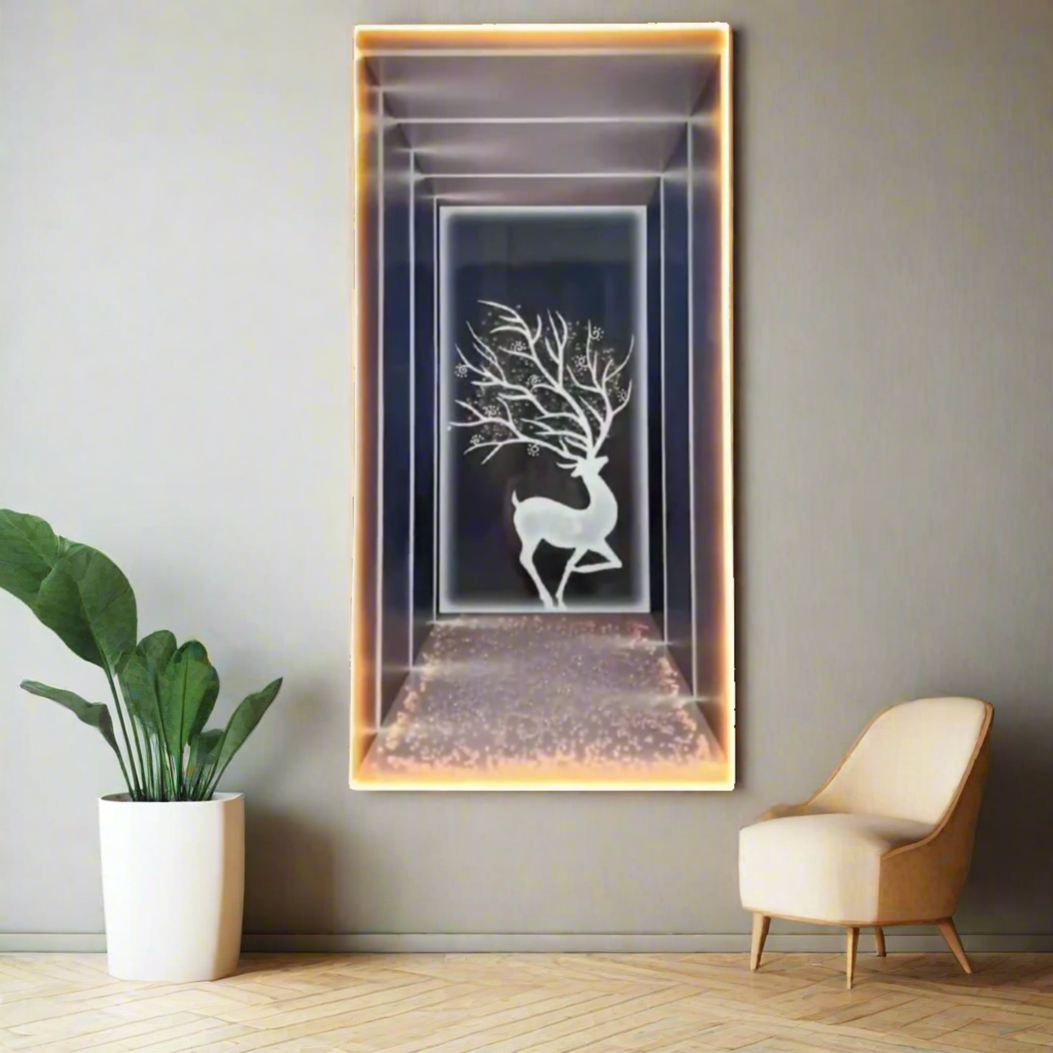 Majestic Deer 3D LED Crystal Wall Frame