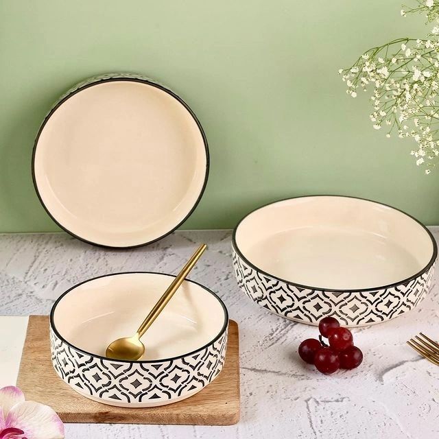 Moroccan Style Ceramic Snack Plate Combo - Set of 3