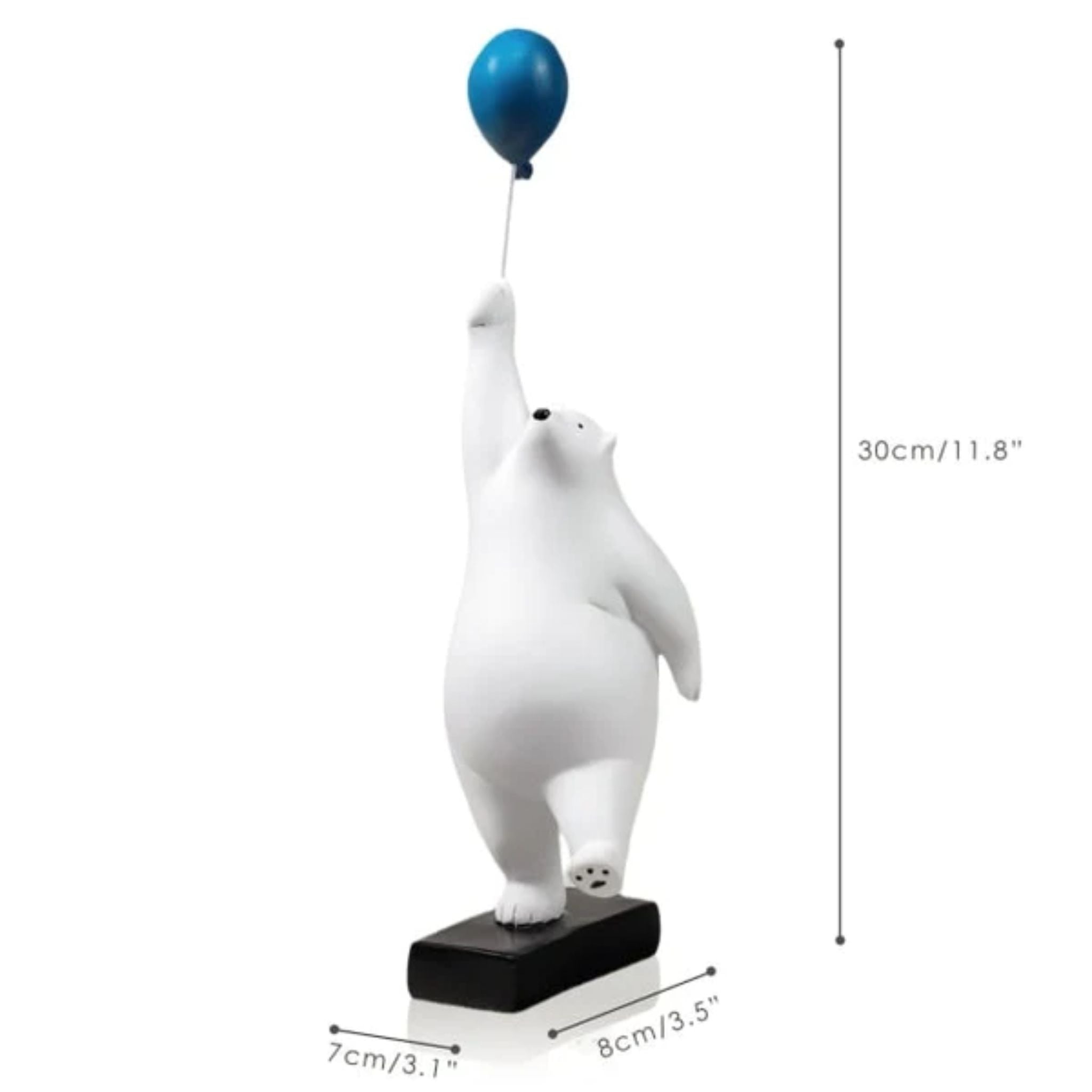 Flying Polar Bears with Balloon - Set of 3