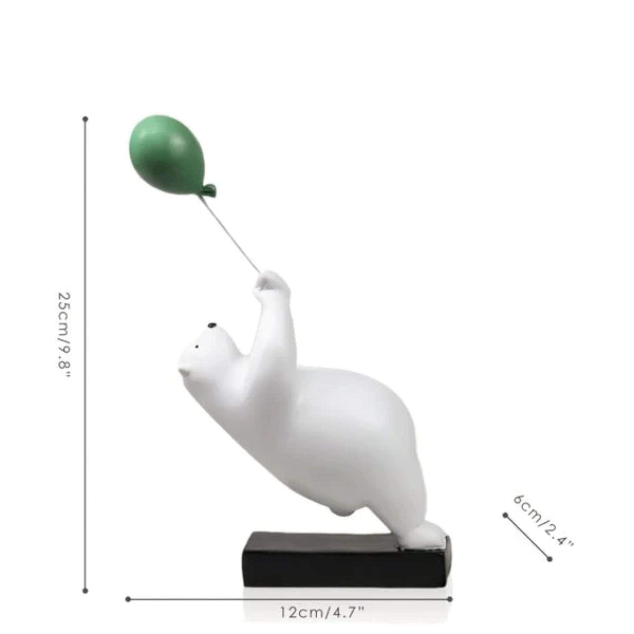 Flying Polar Bears with Balloon - Set of 3