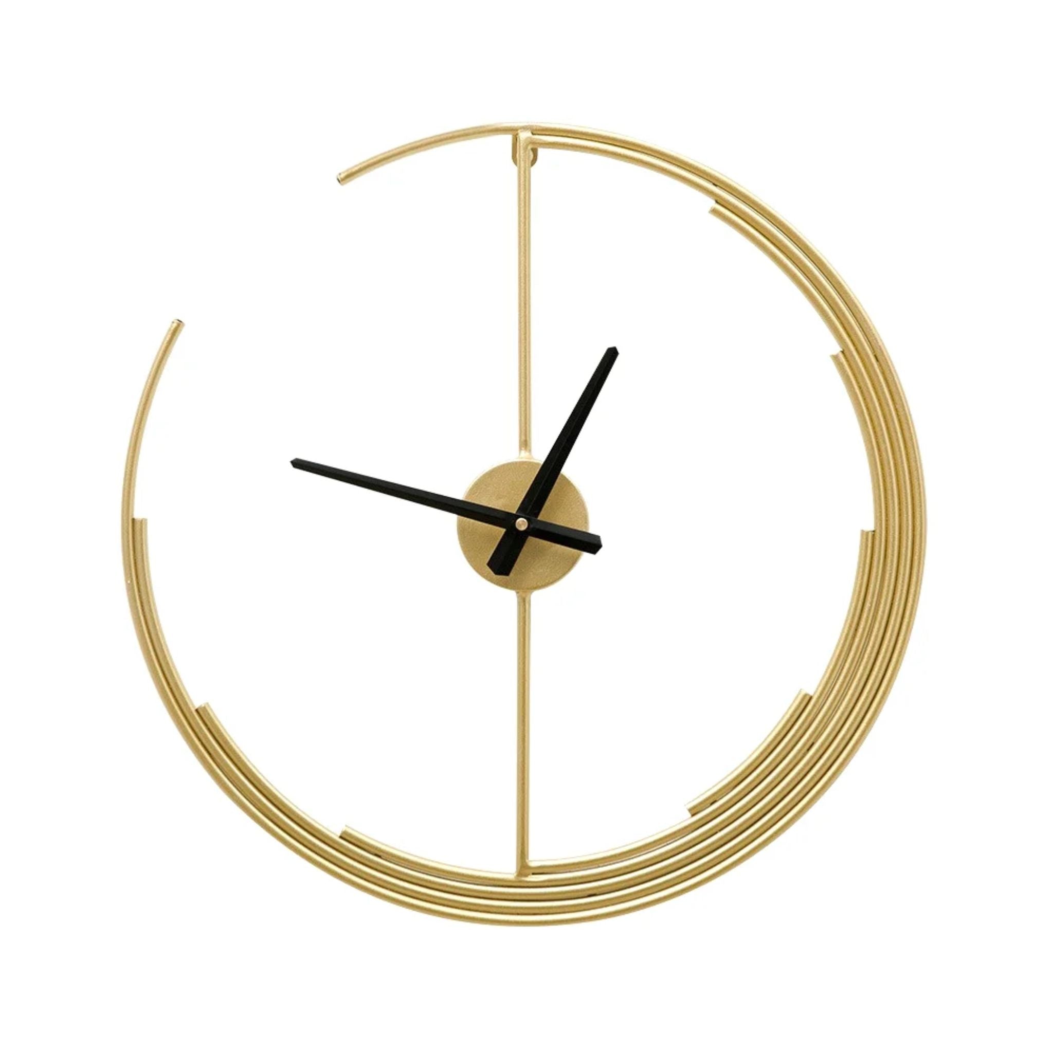 Golden Crescent Style Metal Wall Clock