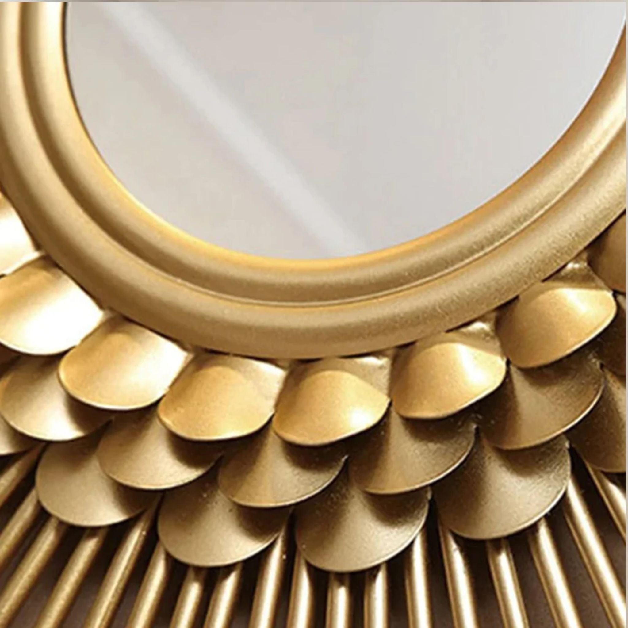 Golden Petal Sunburst Wall Mirror