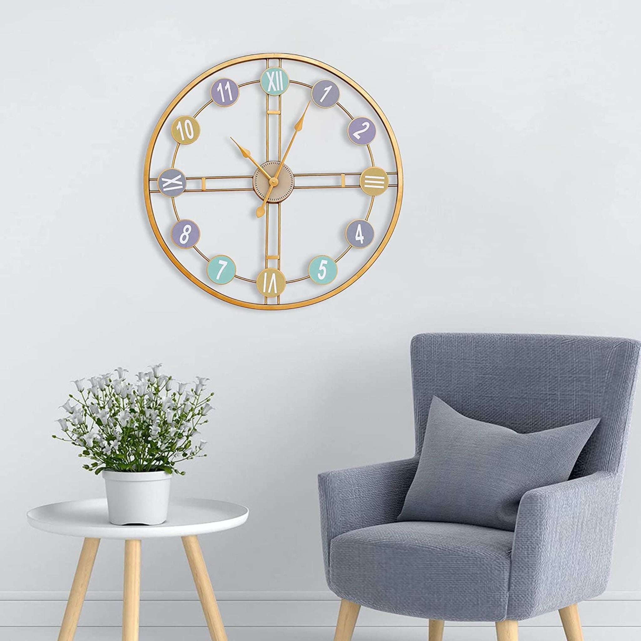 Retro Wall Clock with Pastel Accents