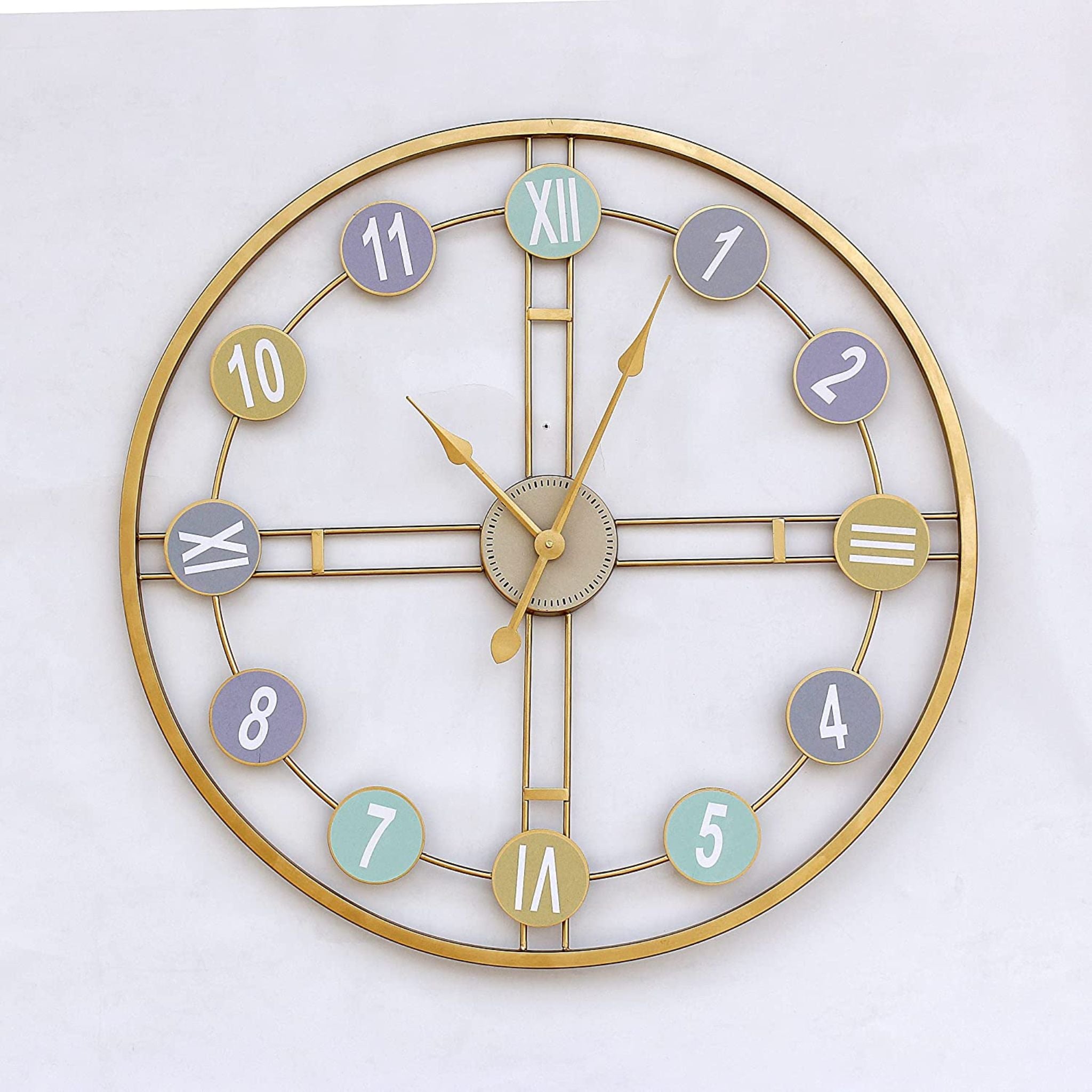 Retro Wall Clock with Pastel Accents