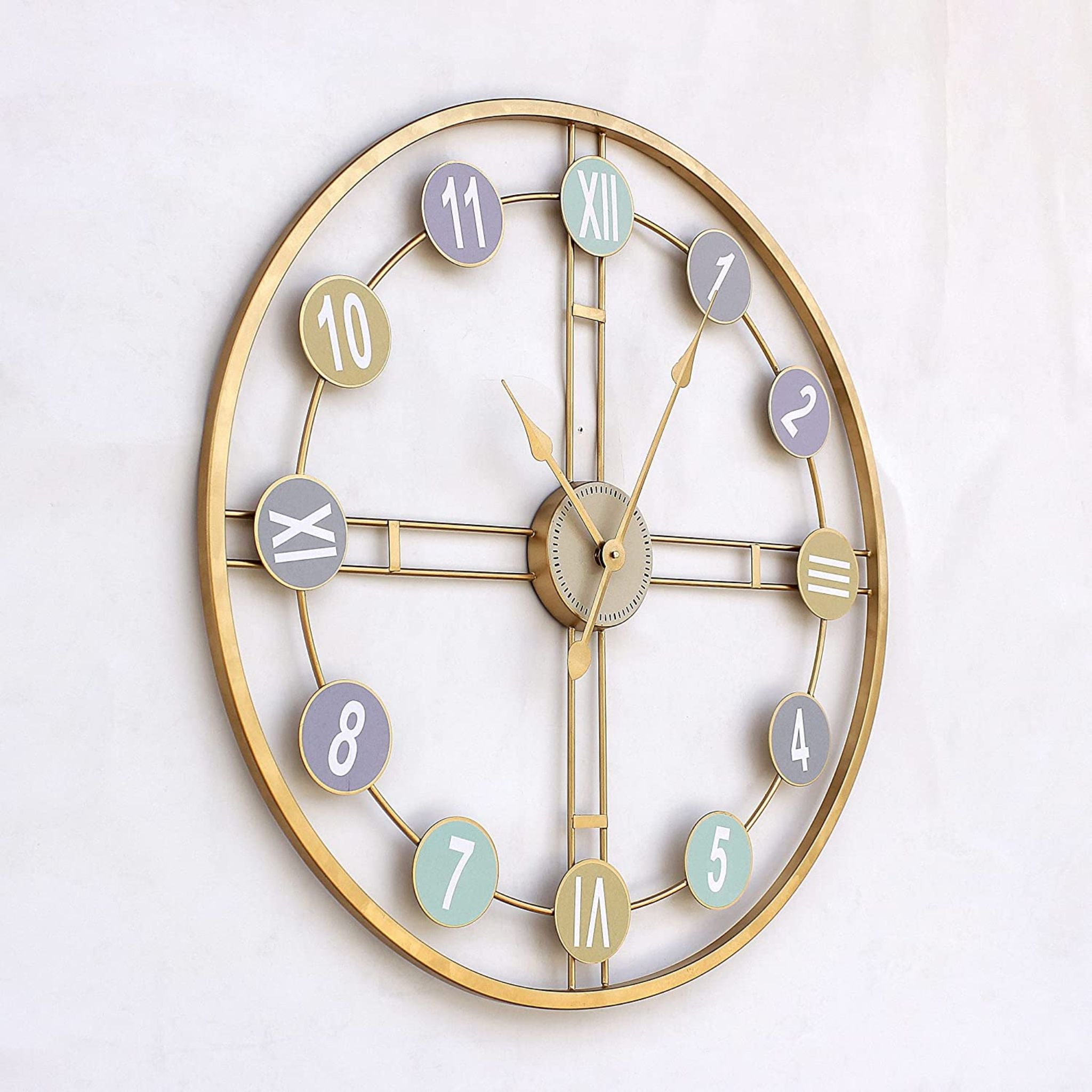 Retro Wall Clock with Pastel Accents