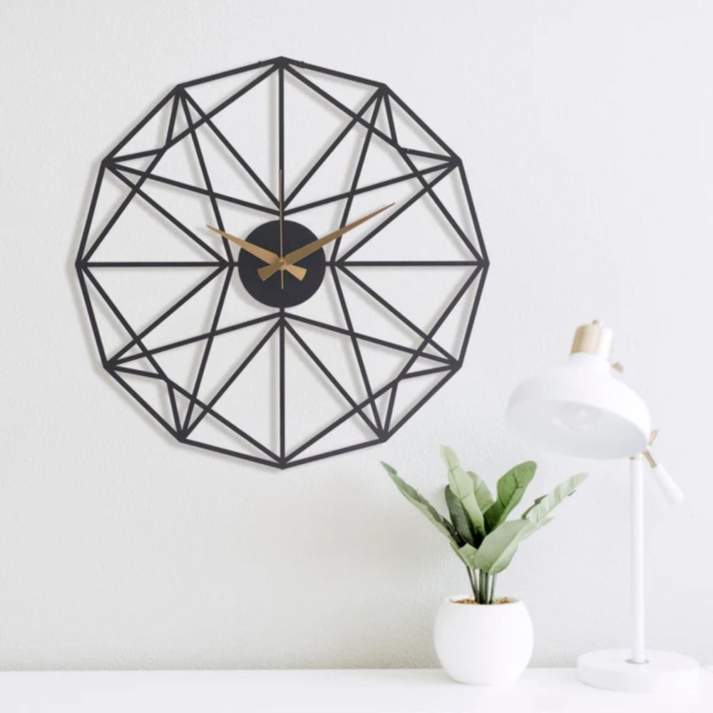 Polygon Design Metal Wall Clock for Home - West Attic