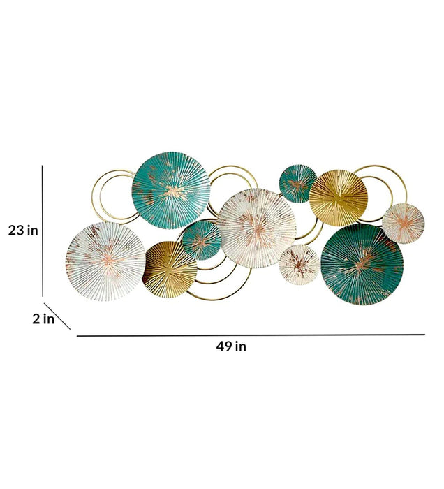 Teal Metal Wall Art with Colorful Metal Plates West Attic