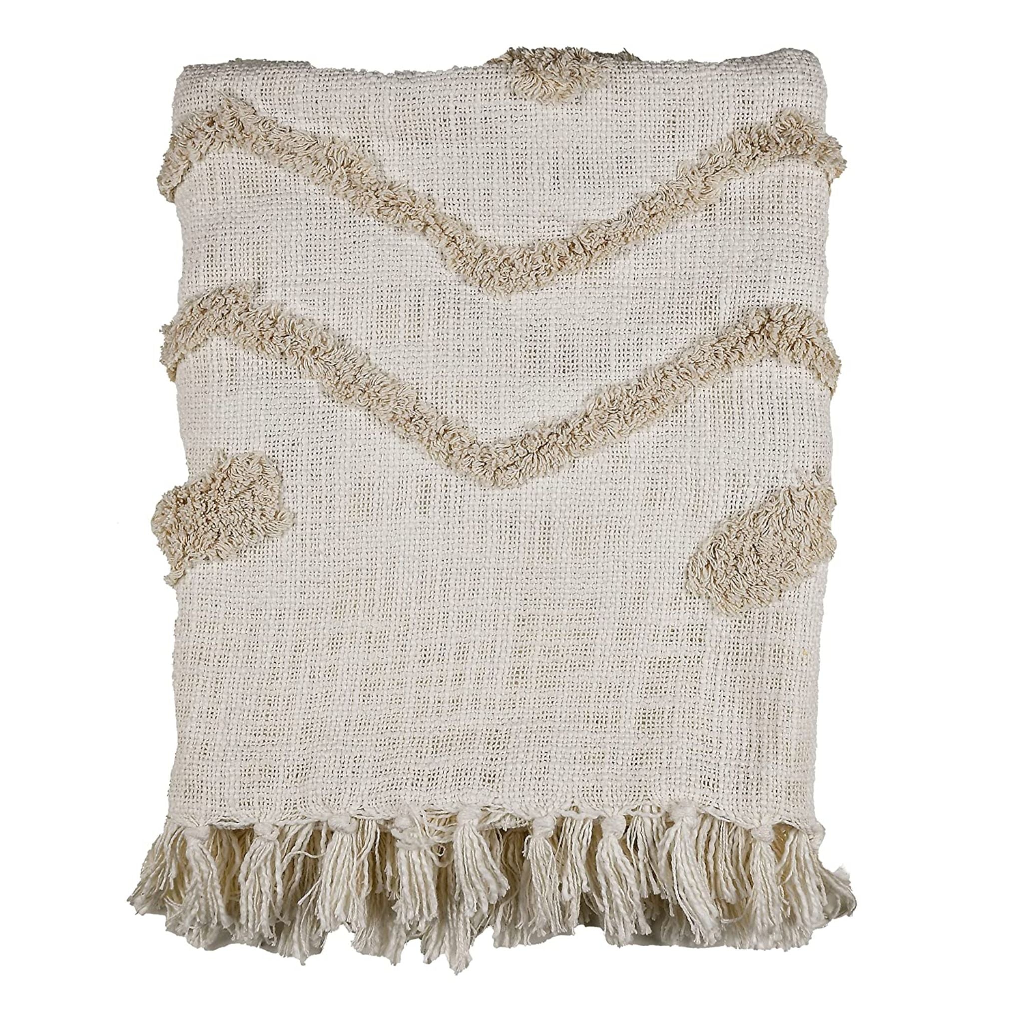 White Sage Cotton Tufted Throw